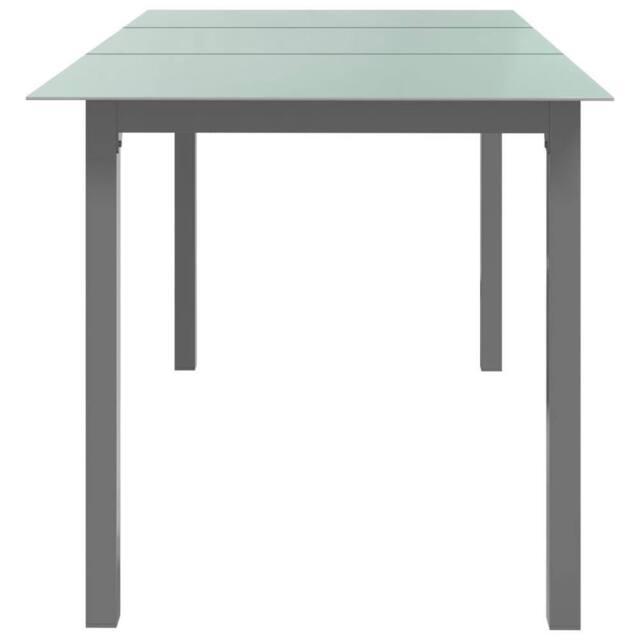 Berkfield Home Garden Table Light Grey 150x90x74 cm Aluminium & Glass - Size: 150 x 90 x 74 cm - image 1