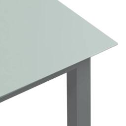 Berkfield Home Garden Table Light Grey 150x90x74 cm Aluminium & Glass - Size: 150 x 90 x 74 cm - thumbnail 4