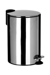 Orsina 12 Litre Pedal Bin With Soft Close Lid, Compact Metal Bin With Removable Inner Bucket, Ideal For Bathrooms in Silver