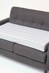 Homescapes Quilted Cotton 2 Seater Orthopaedic Booster Cushion Cover in Grey - thumbnail 2