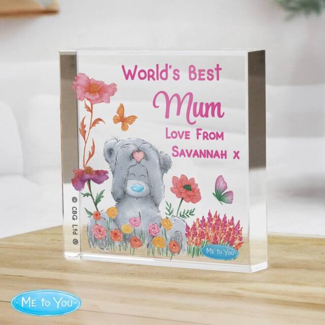 Personalised Memento Company Women's Personalised Me to You Flowery Glass Ornament in Clear - image 1