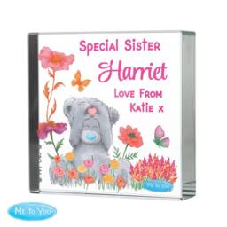 Personalised Memento Company Women's Personalised Me to You Flowery Glass Ornament in Clear - thumbnail 5
