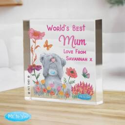 Personalised Memento Company Women's Personalised Me to You Flowery Glass Ornament in Clear - thumbnail 1