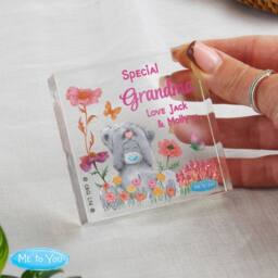Personalised Memento Company Women's Personalised Me to You Flowery Glass Ornament in Clear - thumbnail 3