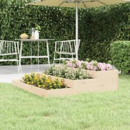 Berkfield Home Planter 107x107x27 cm Solid Wood Pine in Natural - Size: 107 x 107 x 27 cm - thumbnail 2