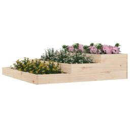 Berkfield Home Planter 107x107x27 cm Solid Wood Pine in Natural - Size: 107 x 107 x 27 cm - thumbnail 1