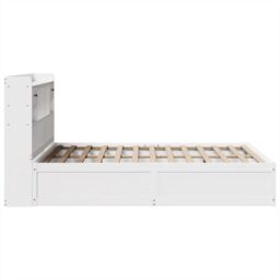 Berkfield Home Bed Frame without Mattress White 150x200 cm King Size Solid Wood Pine - thumbnail 6