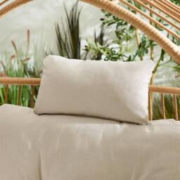 FurnitureboxUK Boca Rattan Cocoon Garden Egg Chair in Cream - thumbnail 5