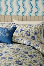 Sanderson 'Amanpuri' Cotton Duvet Cover Set in Blue - Size: King - thumbnail 2