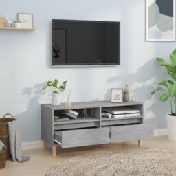 Berkfield Home TV Cabinet Concrete Grey 100x34.5x44.5 cm Engineered Wood - thumbnail 3