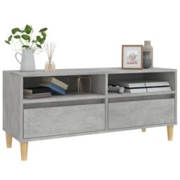 Berkfield Home TV Cabinet Concrete Grey 100x34.5x44.5 cm Engineered Wood - thumbnail 4