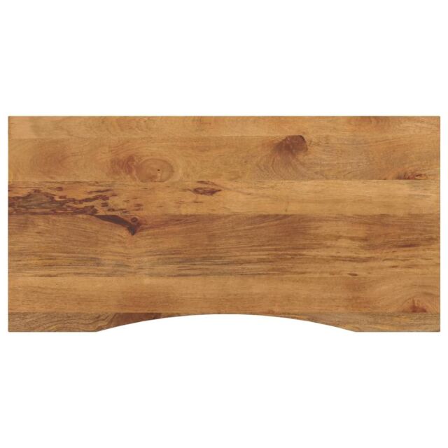Berkfield Home Desk Top with Curve 120x50x2.5 cm Solid Wood Rough Mango in Brown - image 1