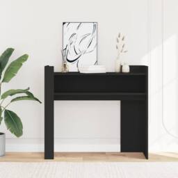 Berkfield Home Console Table Black 100x35x90 cm Engineered Wood - Size: 100 x 35 x 90 cm - thumbnail 3