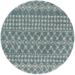 THE RUGS Soft Moroccan Diamond Shaggy Rugs & Runner Duck Egg Blue Living Room - Size: 80 cm x 150 cm - thumbnail 5