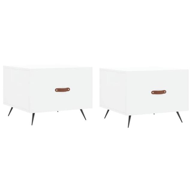 Berkfield Home Coffee Tables 2 pcs White 50x50x40 cm Engineered Wood - Size: 50 x 50 x 40 cm - image 1