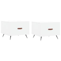 Berkfield Home Coffee Tables 2 pcs White 50x50x40 cm Engineered Wood - Size: 50 x 50 x 40 cm - thumbnail 1