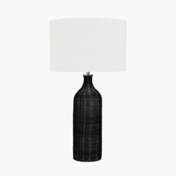 Ruma Rattan Bottle Table Lamp with Shade in Black - thumbnail 2