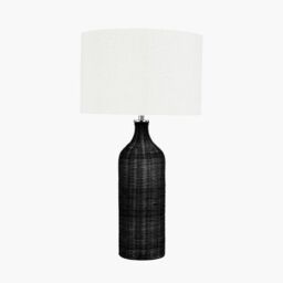 Ruma Rattan Bottle Table Lamp with Shade in Black - thumbnail 3