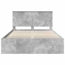 Berkfield Home Bed Frame with Headboard Concerte 140 x 190 cm Solid Pine Wood in Grey - thumbnail 7