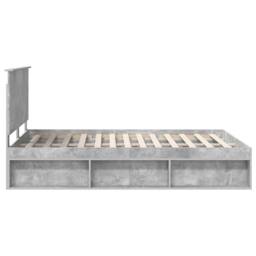 Berkfield Home Bed Frame with Headboard Concerte 140 x 190 cm Solid Pine Wood in Grey - thumbnail 8