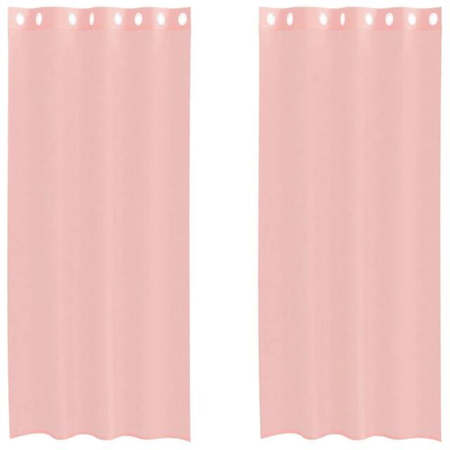 Berkfield Home Voile Curtains with Grommets 2 pcs Pink 140x245 cm - image 1