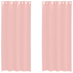Berkfield Home Voile Curtains with Grommets 2 pcs Pink 140x245 cm - thumbnail 1