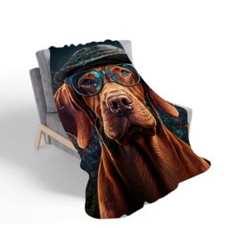 Warren Reed - Designer Hungarian Vizsla Dog Sherpa Blanket - Size: Large - thumbnail 2