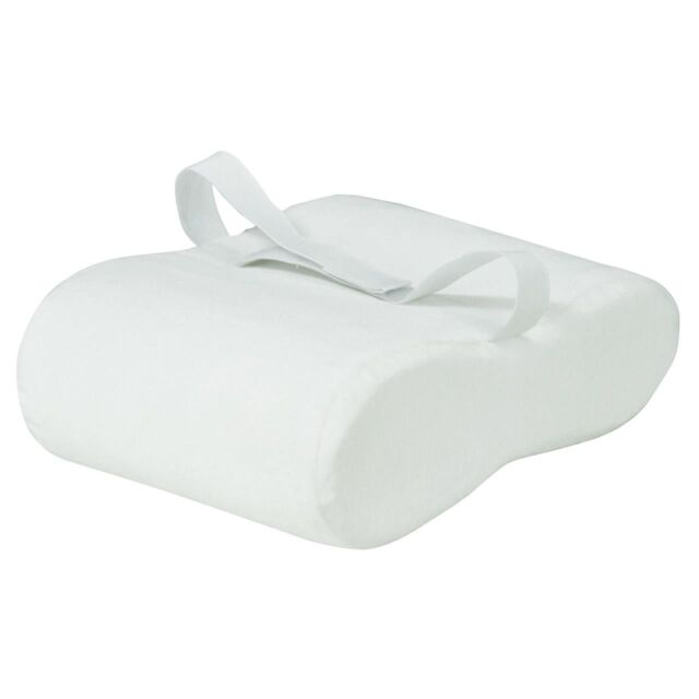mysmartbuy Memory Foam Leg Pillow - Ergonomic Leg Raiser Cushion with Washable Velour Cover & Elasticated Strap - Measures H9 x W29 x D21cm in White