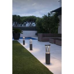 Netlighting Twist Outdoor Led Dark Grey Bollard Pedestal Lamp 10W 3000K IP65 - thumbnail 2