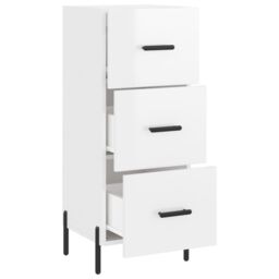 Berkfield Home Sideboard High Gloss White 34.5x34x90 cm Engineered Wood - thumbnail 5
