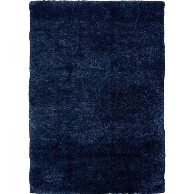 THE RUGS Lagom Collection Solid Design Shaggy Rug in Navy - Size: 200 cm x 290 cm - image 1