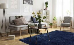 THE RUGS Lagom Collection Solid Design Shaggy Rug in Navy - Size: 200 cm x 290 cm - thumbnail 6