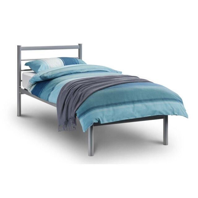 Ashfield Premium Aluminium Finish Metal Bed Frame in Light Grey - Size: Small Double - image 1