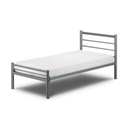 Ashfield Premium Aluminium Finish Metal Bed Frame in Light Grey - Size: Small Double - thumbnail 3
