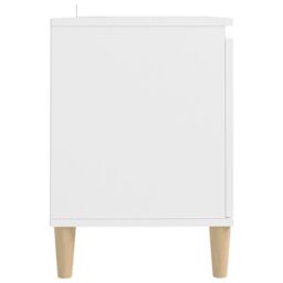 Berkfield Home TV Cabinet with Solid Wood Legs White 103.5x35x50 cm - thumbnail 6