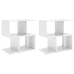 Berkfield Home Bedside Cabinets 2 pcs High Gloss White 50x30x51.5 cm Engineered Wood - thumbnail 2