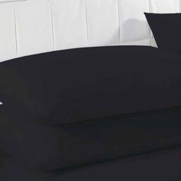 K Collection Percale Percale Fitted Sheet in Black - Size: Single - thumbnail 2
