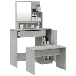 Berkfield Home Dressing Table Set Concrete Grey 86.5x35x136 cm - thumbnail 4
