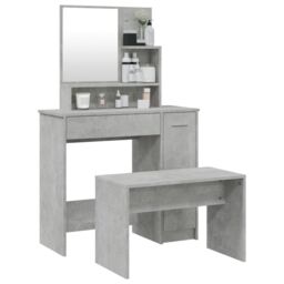 Berkfield Home Dressing Table Set Concrete Grey 86.5x35x136 cm - thumbnail 3