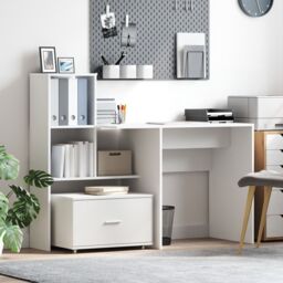 Berkfield Home Drawer Cabinet with Wheels White 55x45x33.5 cm Engineered Wood - thumbnail 1
