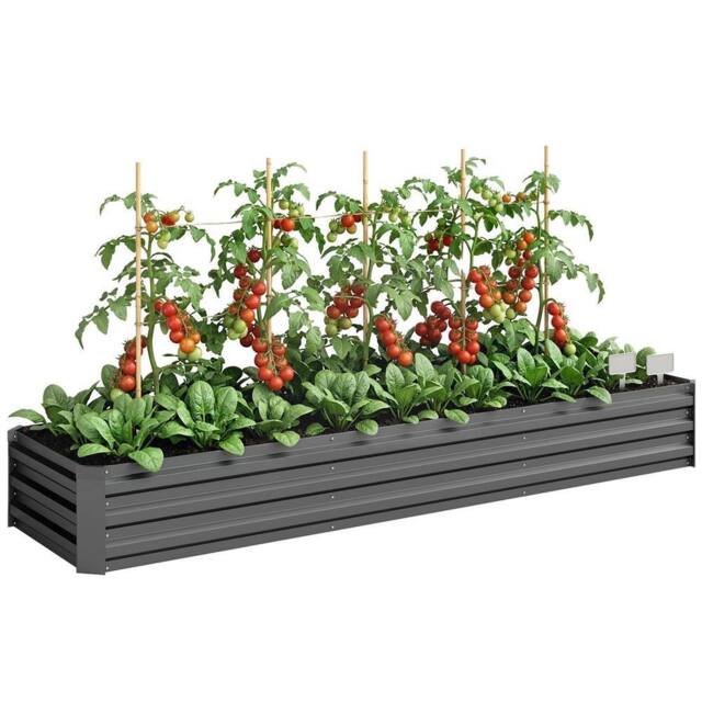 KORVIXA Dark Grey Galvanised Raised Garden Bed - Size: 1.25kg - image 1