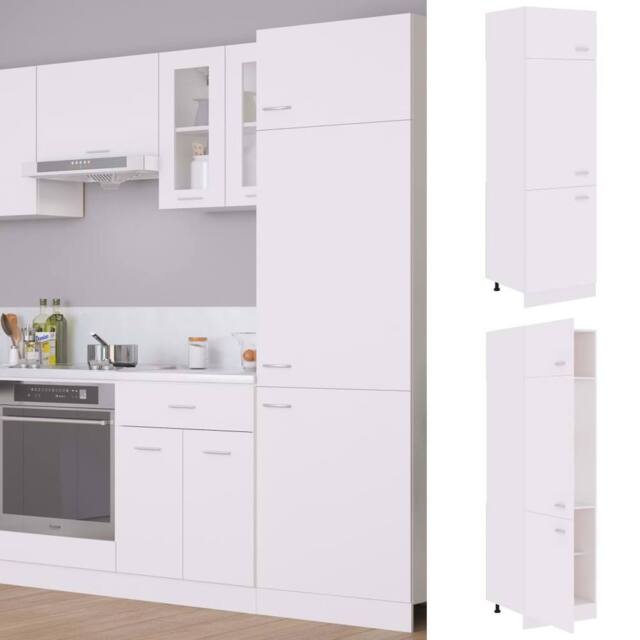 Berkfield Home Refrigerator Cabinet White 60x57x207 cm Engineered Wood - Size: 60 x 57 x 207 cm - image 1