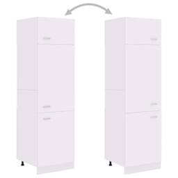 Berkfield Home Refrigerator Cabinet White 60x57x207 cm Engineered Wood - Size: 60 x 57 x 207 cm - thumbnail 4