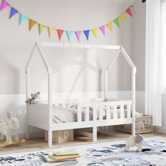 Berkfield Home Kids' House Bed Frame without Mattress White 80x160 cm Pine - image 1