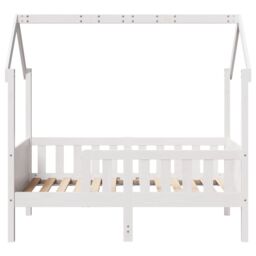 Berkfield Home Kids' House Bed Frame without Mattress White 80x160 cm Pine - thumbnail 4