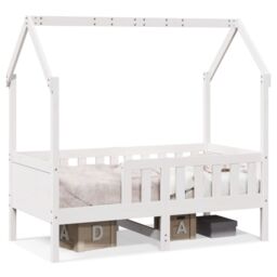 Berkfield Home Kids' House Bed Frame without Mattress White 80x160 cm Pine - thumbnail 2
