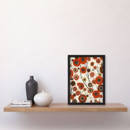 "Artery8 Red Poppy Wildflowers Artwork Abstract Floral Framed Art Print - Size: W12"" x H16""" - thumbnail 4