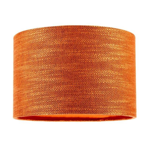 Happy Homewares Designer Bobbled & Textured Linen Lamp Shade in Rustic Orange - Size: 12 inches - image 1
