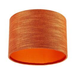 Happy Homewares Designer Bobbled & Textured Linen Lamp Shade in Rustic Orange - Size: 12 inches - thumbnail 5
