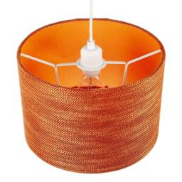 Happy Homewares Designer Bobbled & Textured Linen Lamp Shade in Rustic Orange - Size: 12 inches - thumbnail 3